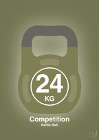 plakat: kettle bell 24 kg - competition color - secret meadow-Fitness-A1two3