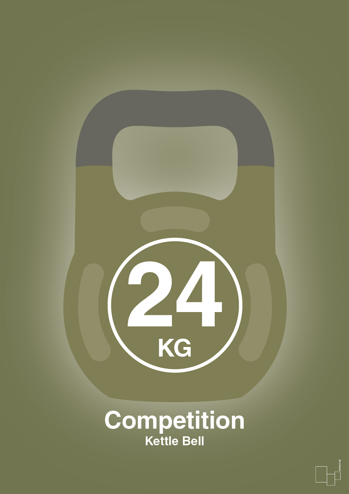 plakat: kettle bell 24 kg - competition color - secret meadow-Fitness-A1two3