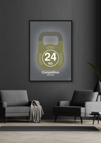 plakat: kettle bell 24 kg - competition color - battleship gray-Fitness-A1two3