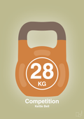 plakat: kettle bell 28 kg - competition color - back to nature-Fitness-A1two3