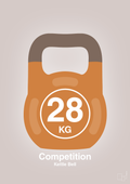 plakat: kettle bell 28 kg - competition color - broken beige-Fitness-A1two3