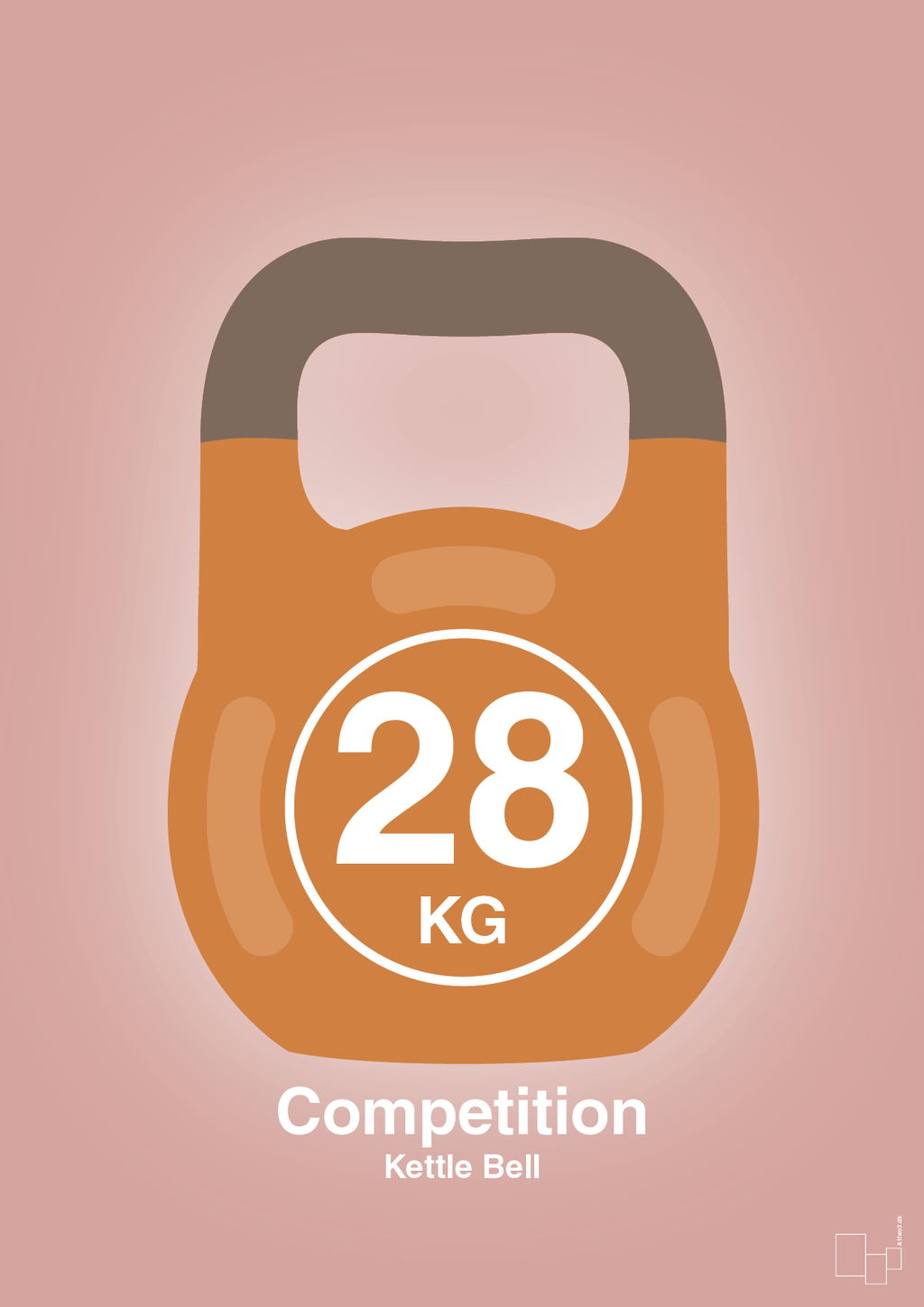 plakat: kettle bell 28 kg - competition color - bubble shell-Fitness-A1two3