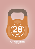 plakat: kettle bell 28 kg - competition color - bubble shell-Fitness-A1two3