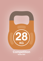 plakat: kettle bell 28 kg - competition color - bubble shell-Fitness-A1two3