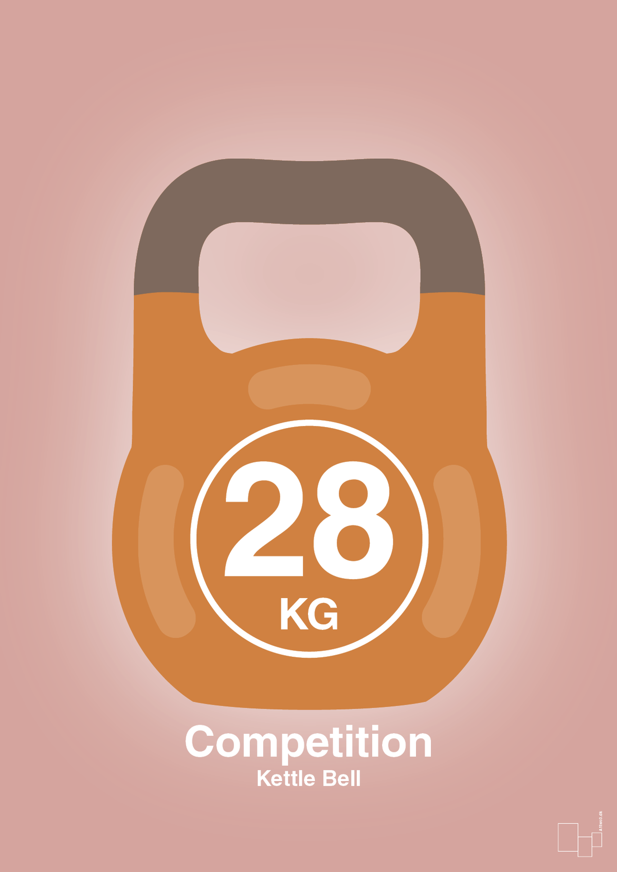 plakat: kettle bell 28 kg - competition color - bubble shell-Fitness-A1two3