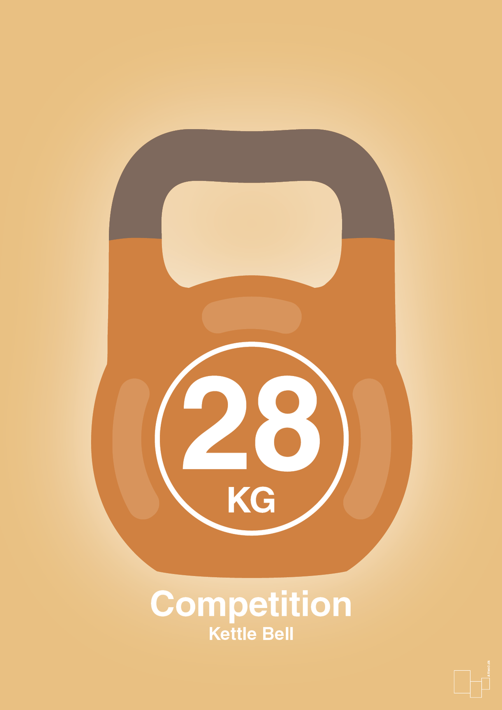 plakat: kettle bell 28 kg - competition color - charismatic-Fitness-A1two3