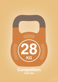 plakat: kettle bell 28 kg - competition color - charismatic-Fitness-A1two3