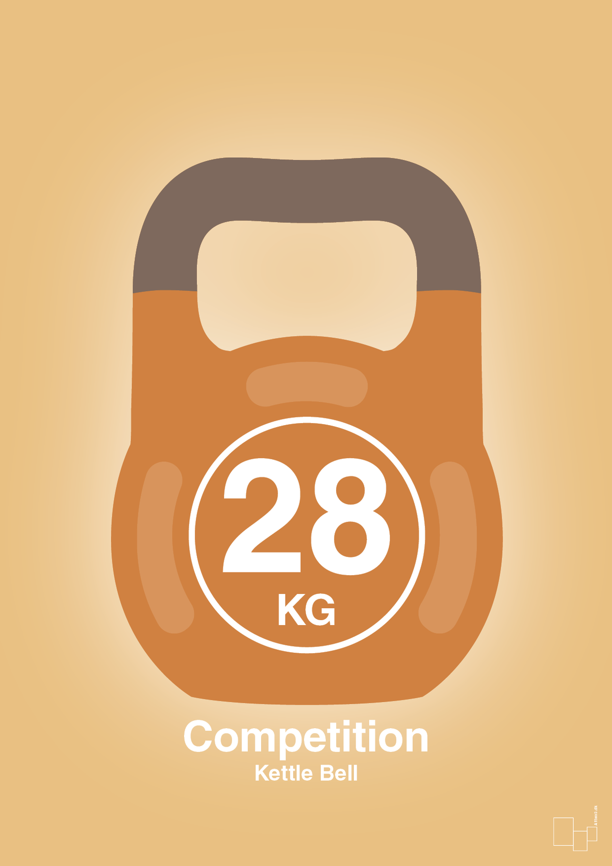 plakat: kettle bell 28 kg - competition color - charismatic-Fitness-A1two3