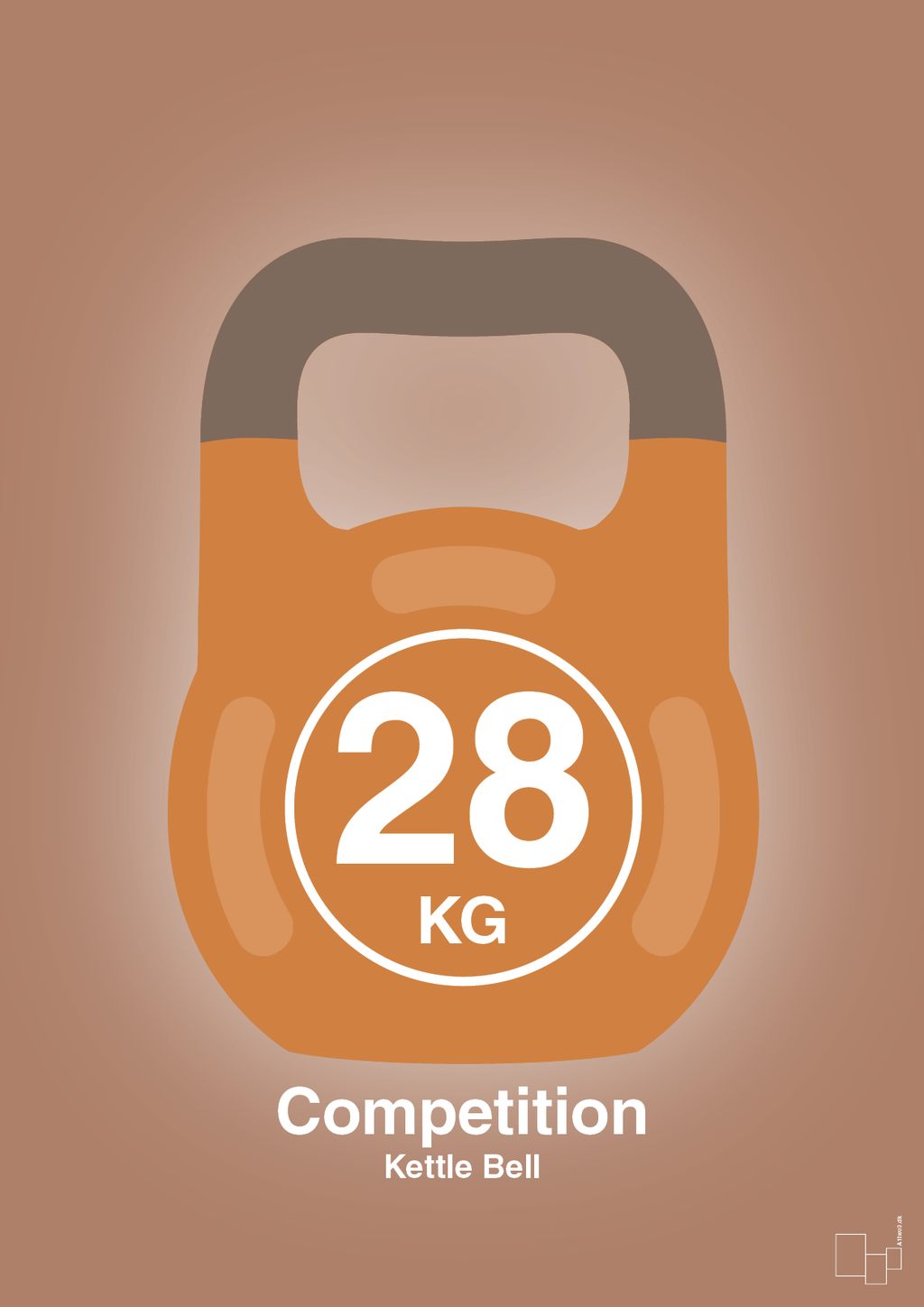 plakat: kettle bell 28 kg - competition color - cider spice-Fitness-A1two3