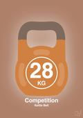 plakat: kettle bell 28 kg - competition color - cider spice-Fitness-A1two3
