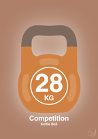plakat: kettle bell 28 kg - competition color - cider spice-Fitness-A1two3