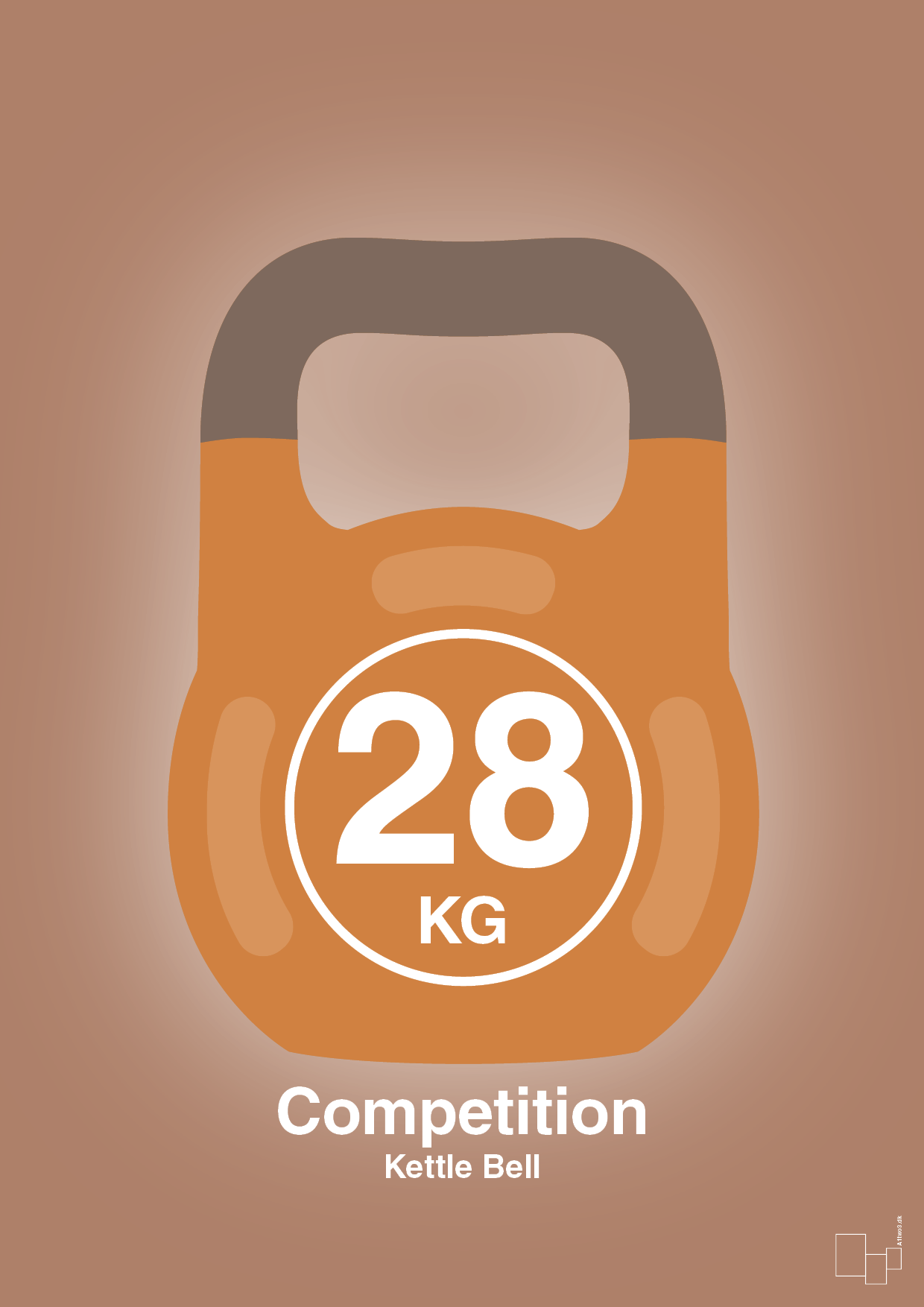 plakat: kettle bell 28 kg - competition color - cider spice-Fitness-A1two3