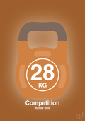 plakat: kettle bell 28 kg - competition color - cognac-Fitness-A1two3