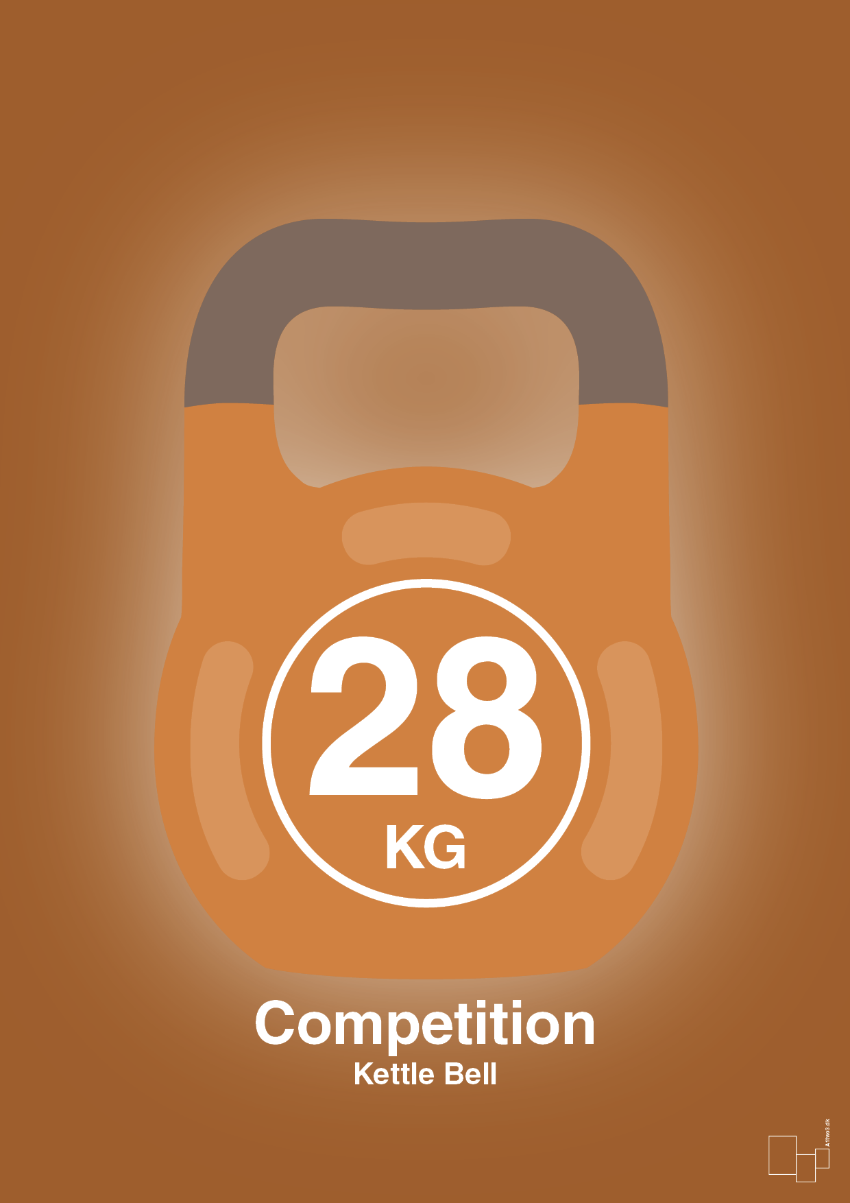 plakat: kettle bell 28 kg - competition color - cognac-Fitness-A1two3