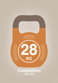 plakat: kettle bell 28 kg - competition color - creamy mushroom-Fitness-A1two3