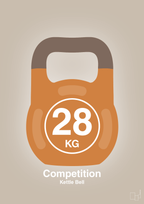plakat: kettle bell 28 kg - competition color - creamy mushroom-Fitness-A1two3