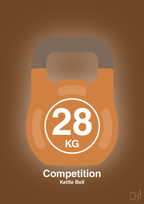 plakat: kettle bell 28 kg - competition color - dark brown-Fitness-A1two3