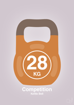 plakat: kettle bell 28 kg - competition color - dusty lilac-Fitness-A1two3