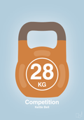 plakat: kettle bell 28 kg - competition color - heavenly blue-Fitness-A1two3