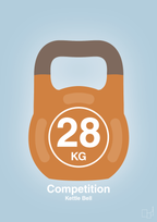 plakat: kettle bell 28 kg - competition color - heavenly blue-Fitness-A1two3