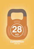 plakat: kettle bell 28 kg - competition color - honeycomb-Fitness-A1two3