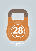 plakat: kettle bell 28 kg - competition color - light drizzle-Fitness-A1two3