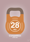 plakat: kettle bell 28 kg - competition color - light rose-Fitness-A1two3