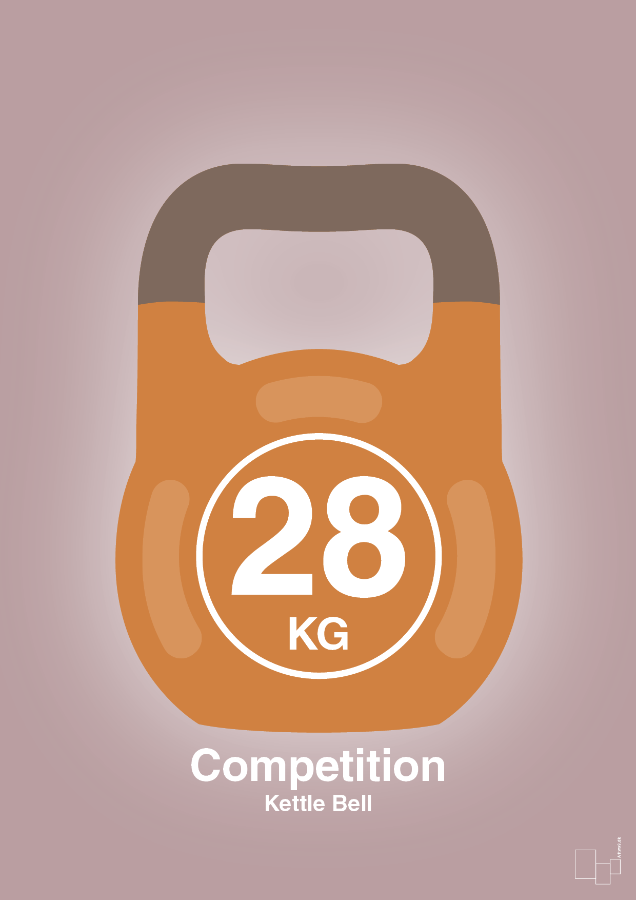 plakat: kettle bell 28 kg - competition color - light rose-Fitness-A1two3