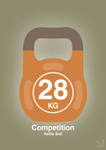 plakat: kettle bell 28 kg - competition color - misty forrest-Fitness-A1two3