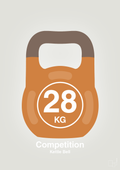 plakat: kettle bell 28 kg - competition color - painters white-Fitness-A1two3