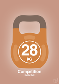 plakat: kettle bell 28 kg - competition color - powder-Fitness-A1two3