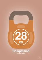 plakat: kettle bell 28 kg - competition color - powder-Fitness-A1two3