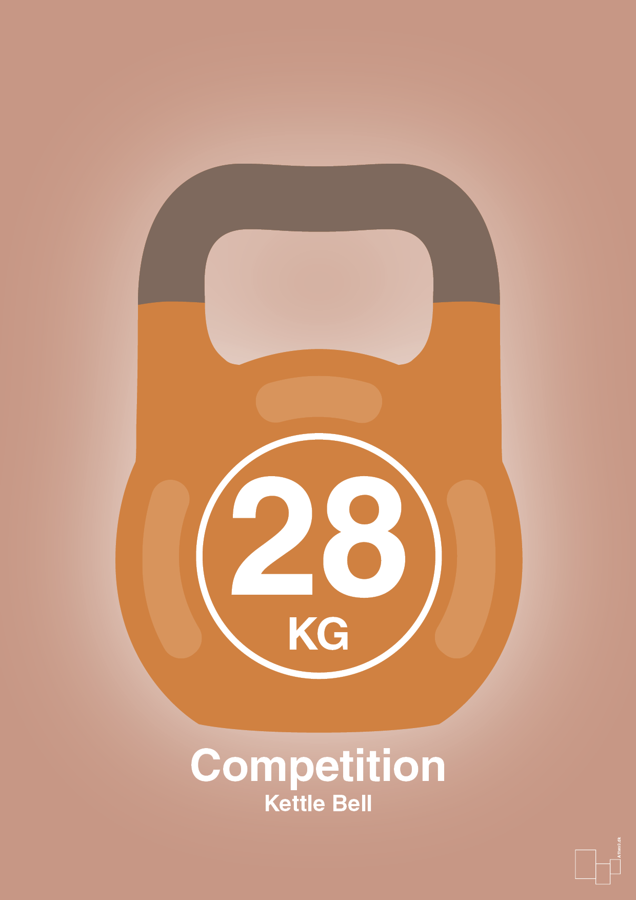 plakat: kettle bell 28 kg - competition color - powder-Fitness-A1two3
