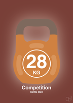 plakat: kettle bell 28 kg - competition color - red pepper-Fitness-A1two3