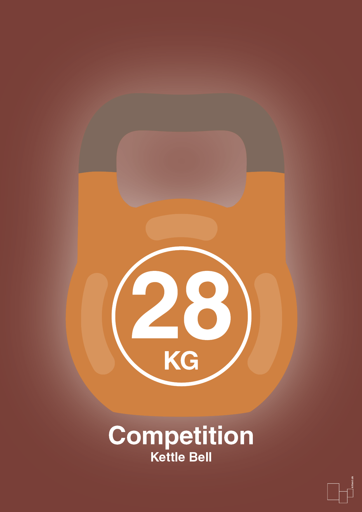 plakat: kettle bell 28 kg - competition color - red pepper-Fitness-A1two3