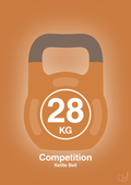 plakat: kettle bell 28 kg - competition color - rumba orange-Fitness-A1two3