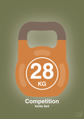 plakat: kettle bell 28 kg - competition color - secret meadow-Fitness-A1two3