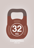 plakat: kettle bell 32 kg - competition color - broken beige-Fitness-A1two3