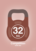 plakat: kettle bell 32 kg - competition color - bubble shell-Fitness-A1two3