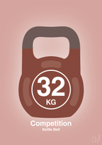 plakat: kettle bell 32 kg - competition color - bubble shell-Fitness-A1two3