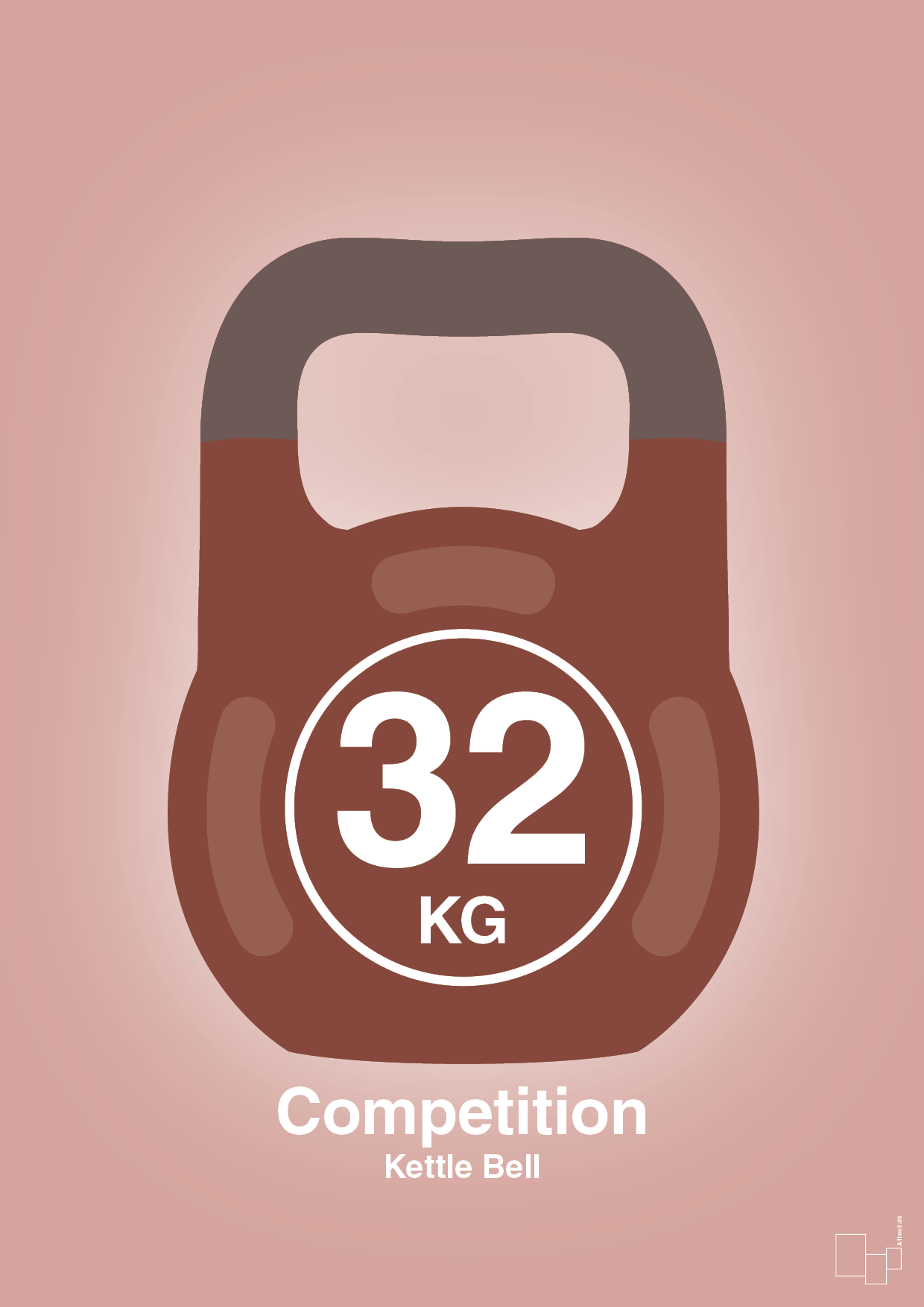 plakat: kettle bell 32 kg - competition color - bubble shell-Fitness-A1two3