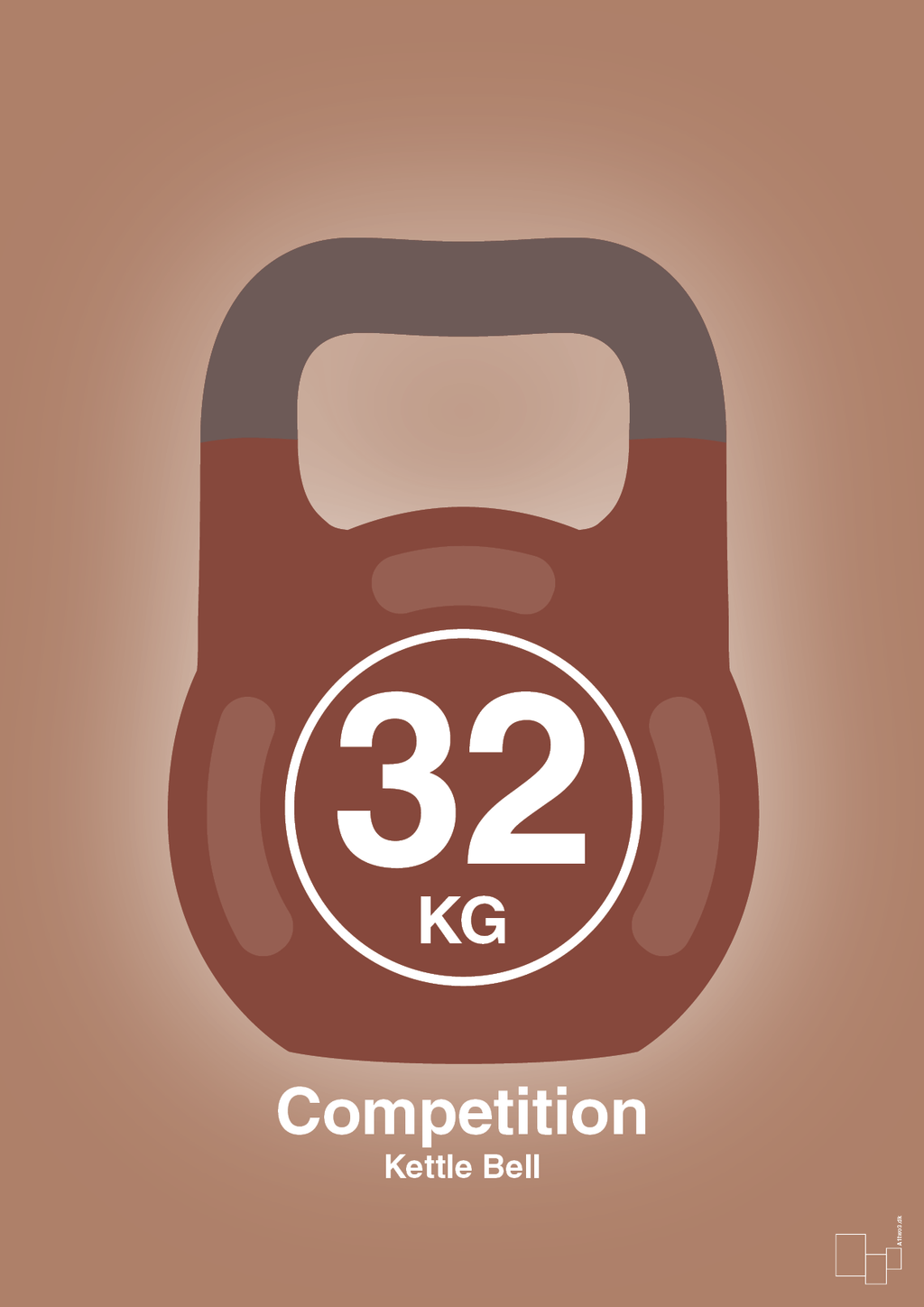 plakat: kettle bell 32 kg - competition color - cider spice-Fitness-A1two3
