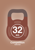 plakat: kettle bell 32 kg - competition color - cider spice-Fitness-A1two3