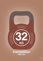 plakat: kettle bell 32 kg - competition color - cider spice-Fitness-A1two3