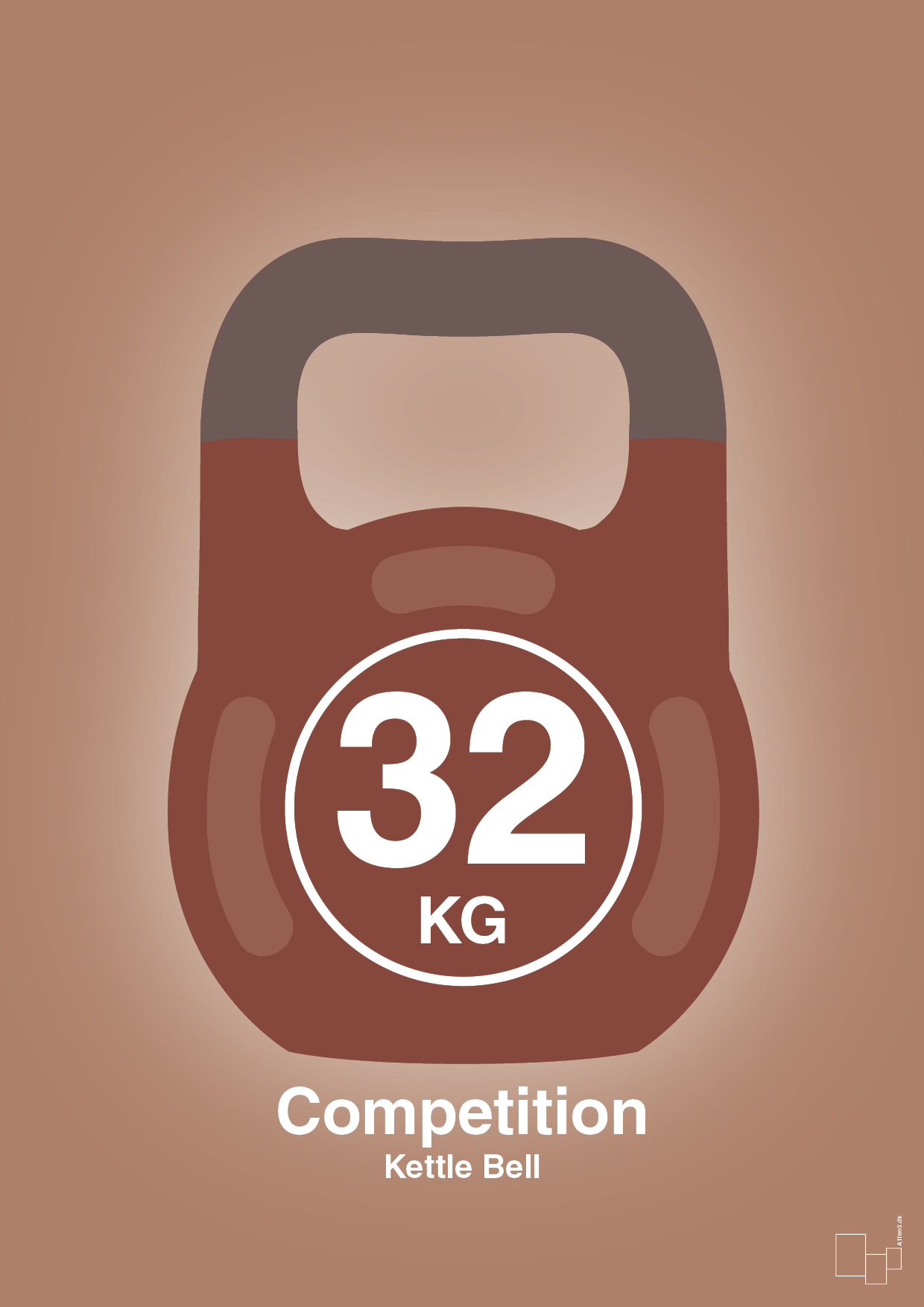 plakat: kettle bell 32 kg - competition color - cider spice-Fitness-A1two3