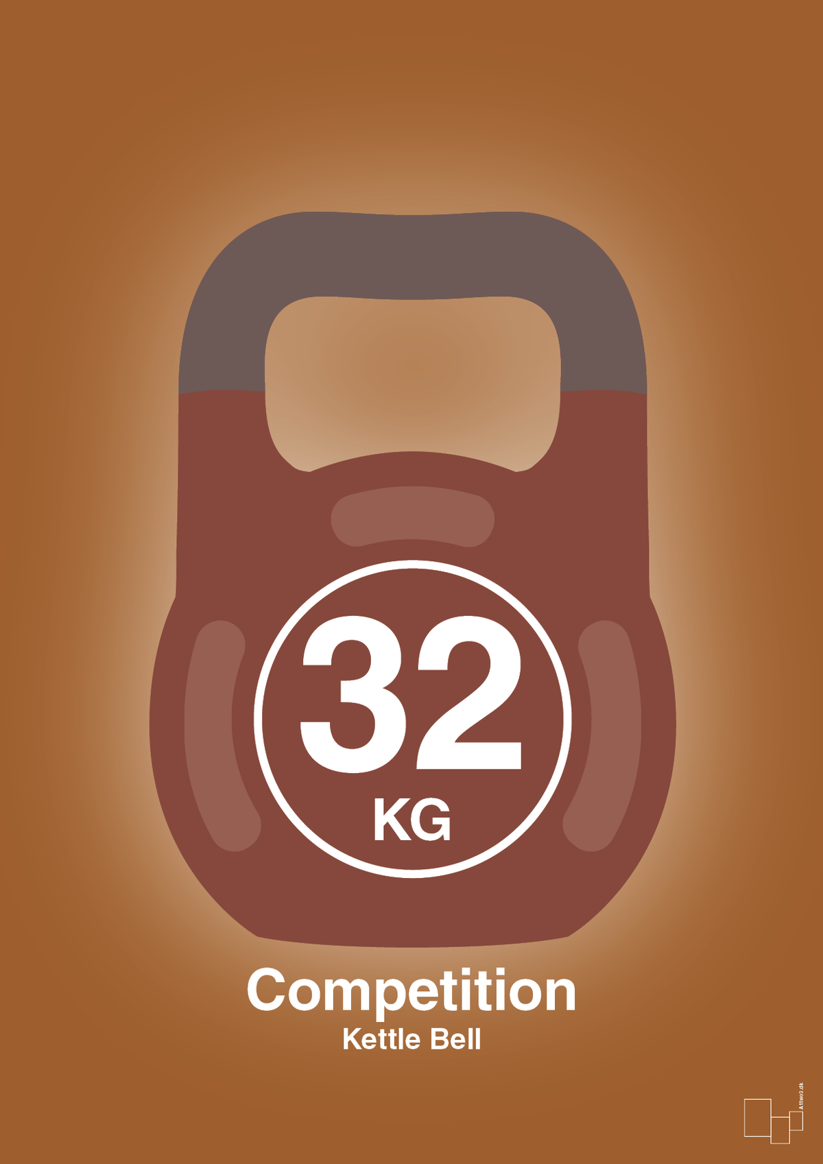plakat: kettle bell 32 kg - competition color - cognac-Fitness-A1two3