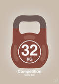 plakat: kettle bell 32 kg - competition color - creamy mushroom-Fitness-A1two3