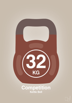 plakat: kettle bell 32 kg - competition color - creamy mushroom-Fitness-A1two3