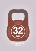plakat: kettle bell 32 kg - competition color - dusty lilac-Fitness-A1two3