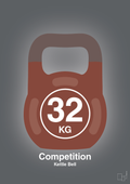 plakat: kettle bell 32 kg - competition color - graphic charcoal-Fitness-A1two3